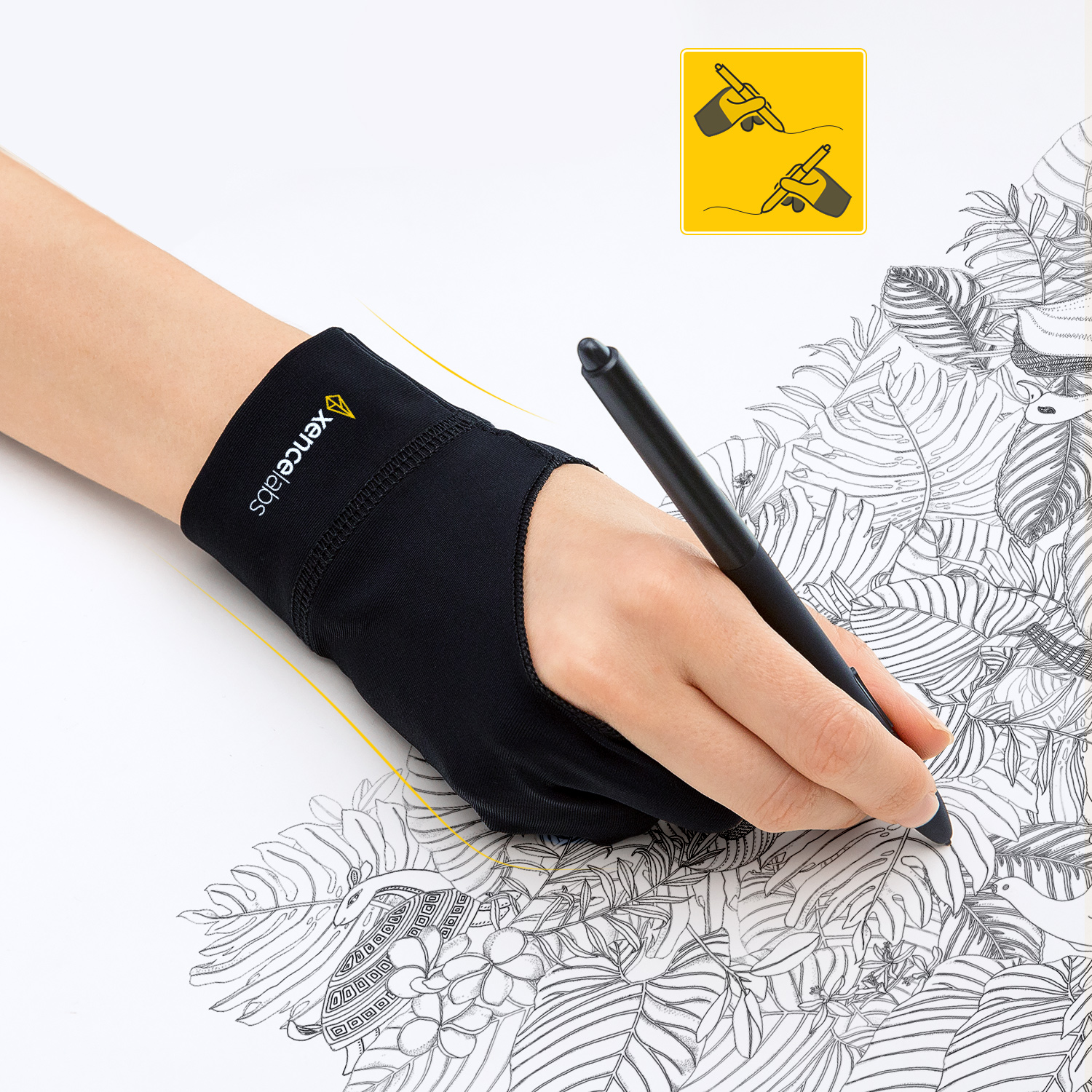 Tablet Drawing Glove - Black - iPad Tablet Glove - Drawing Artist Glove -  Wacom Drawing Tablet Glove